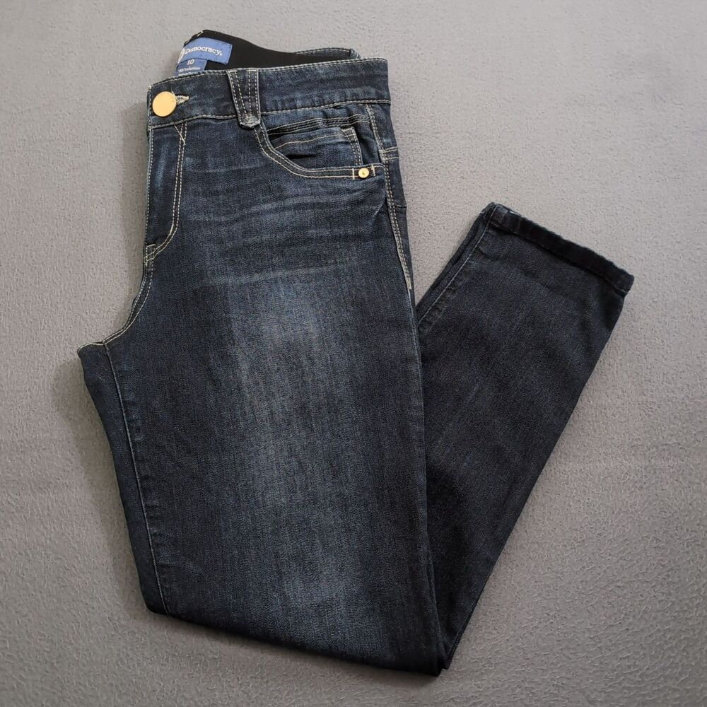 Democracy Ab Solution Women 10 Dark Wash Mid Rise Skinny Jeans